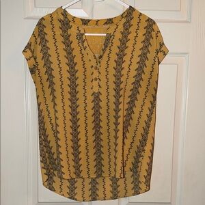 Mine Mustard and Black Patterned Blouse